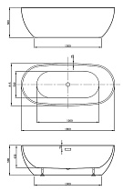 Акриловая ванна Vincea VBT-408-1800 180x81 белый