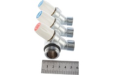 Коллектор Tiemme Maxima НВ, 3/4&quot;, с вентилями, 3 выхода, 1/2&quot;, Н 36 мм, хром 1860005