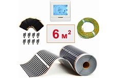 Плёночный электрический тёплый пол ТеплоСофт 6м.кв. с сенсорным терморегулятором плёнка 6м.кв./сенс