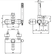 Смеситель для ванны M&Z MZ-Expo, MZE00500 с душем, хром