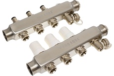 Коллекторный блок с регулировочными клапанами PRO AQUA 3 выхода, 230 мм, 1x3/4 R510MB.03