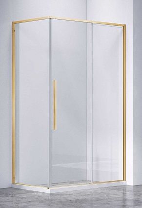 Душевой уголок Vincea Слим-Н (Slim-N) VSR-4SN9010CLG 100x90 брашированное золото, стекло прозрачное