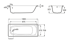 Стальная ванна Roca Contesa 100x70 см