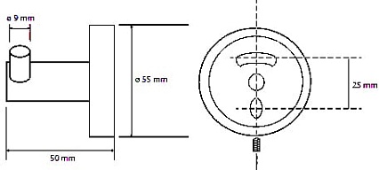 Крючок Bemeta Graphit 156106032 двойной, серый металлик матовый