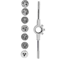 Набор плашек Политех М3-М12, + плашкодержатель, 8 предметов 4515005