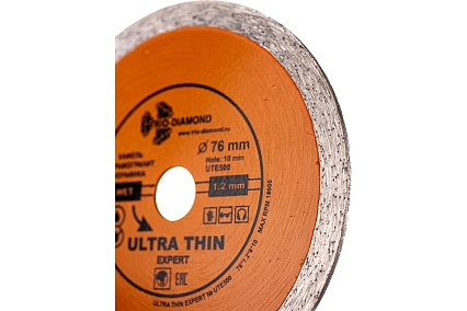Диск алмазный отрезной сплошной ультратонкий Эксперт hot press (76х10 мм) TRIO-DIAMOND UTE500