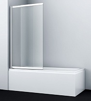 Шторка для ванны WasserKRAFT 41S02-100L Matt glass 100х140 матовая, профиль серебристый, левая