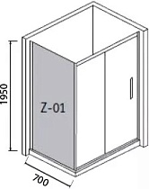 Боковая стенка RGW Z-01 90x195 хром, прозрачное
