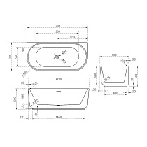 Акриловая ванна Vincea VBT-621 170x80 белый