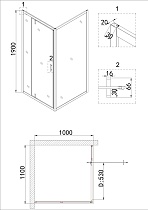 Душевой уголок Niagara Nova NG-63-11A-А100 110x100 прозрачный, хром