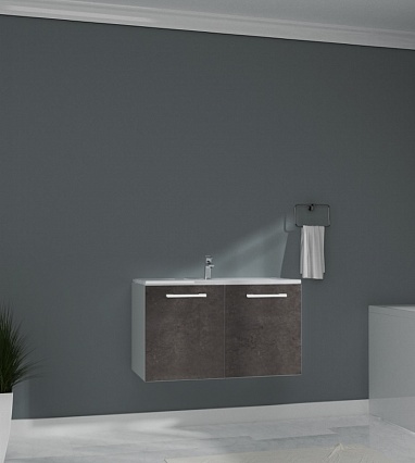Фасад подвесной тумбы Marka One Mix 60x47 для 2 дв, МДФ, арья бетон