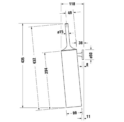 Ерш подвесной Duravit Starck T 0099464600 черный матовый