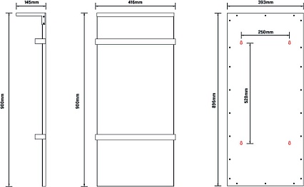 Полотенцесушитель электрический Black&White Universe N-388 AG 40x90 темно-серый