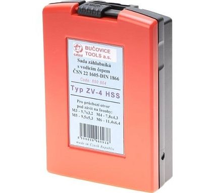 Набор цековок 90 градусов, М3-M6, HSS Bucovice Tools 850804
