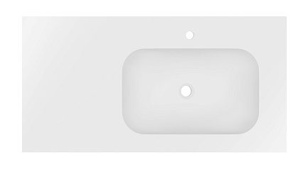 Раковина Vincea Elise 100 см Corian, белый матовый, правая VCB-4EL100MW-R
