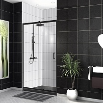 Душевая дверь BelBagno Uno 120x195 UNO-195-BF-1-120-C-NERO прозрачная, черный