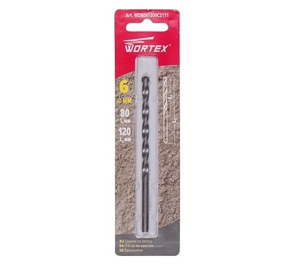 Сверло по бетону 6x120 мм Wortex WDB061200C2111