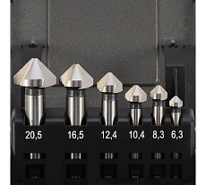 Набор зенковок H-Tools 90гр. 6.3-20.5мм 3z HSSE-Co5 6шт 745806EHT
