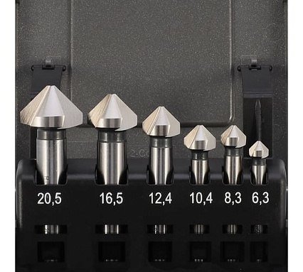 Набор зенковок H-Tools 90гр. 6.3-20.5мм 3z HSSE-Co5 6шт 745806EHT