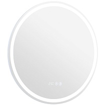 Зеркало Aquanet Оптима 60x60 см с подсветкой, антипар, часы 00304265