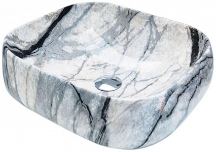 Раковина CeramaLux Stone Edition Mnc189 45 см белый/черный