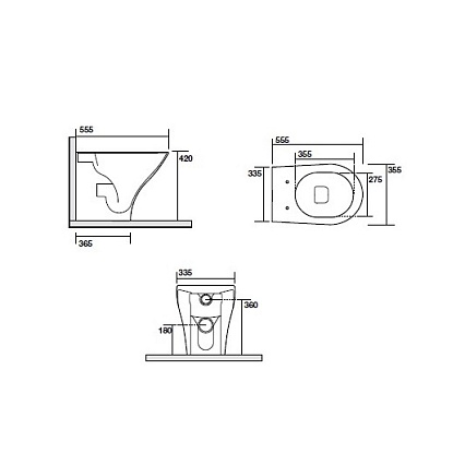 Приставной унитаз Kerasan Aquatech 371801 безободковый