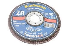 Круг лепестковый торцевой, прямой, цирконат 65% 125х22.2 мм, P-120 ABRAFORM AF-FLAP-FT-125-P120-ZR65