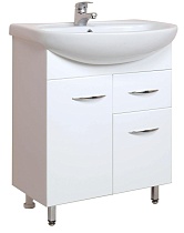Тумба с раковиной Onika Стелла 65 см 1 ящик, белый
