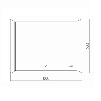 Зеркало Azario Voll 80x60 см с подсветкой, часами