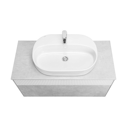 Мебель для ванной Акватон Марбл 100 см слэйт, белый матовый