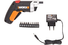 Аккумуляторная отвертка Worx + набор бит WX252