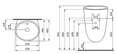 Раковина Bocchi Venezia 1083-001-0126 53.5 см белый