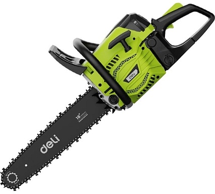 Бензопила цепная Deli (2300Вт/ 3,1 л.с, шина 45см, двигатель 45 см3) DE-LJ18-1 145422