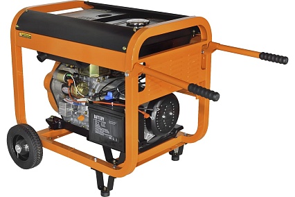 Генератор Carver PPG- 7000DE дизель LT-186FA, 5,0/5,5кВт, 220В, бак12.5л, э/старт, колеса, медь 01.020.00023