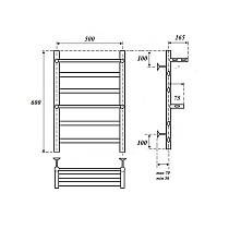 Полотенцесушитель водяной Point Артемида PN14156P П4 50x60 c 2 полками, хром