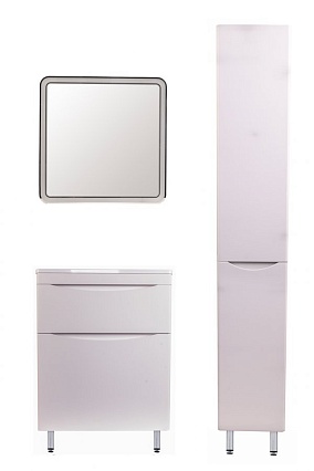 Тумба с раковиной Style Line Бергамо мини Люкс Plus 70 см напольная, белый антискрейч