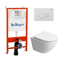 Подвесной унитаз BelBagno Uno-Tor BB5177CH-TOR/SC/BB026/BB082BL комплект 3 в 1