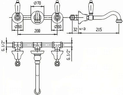 Смеситель для раковины Cezares First FIRST-BLS1-02-M бронза