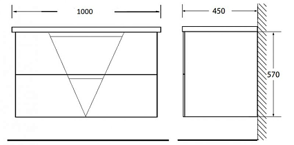 Тумба с раковиной BelBagno Vittoria 100 см Bianco Lucido (пленка)