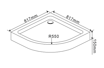 Поддон для душа Rush Devon DE-R80 80x80 четверть круга