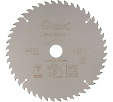 Диск пильный с тефлоновым покрытием по дереву Profi plus 255x1.8/2.6x32/30/25.4/20 мм, 48Т CUTOP 75-25548Т