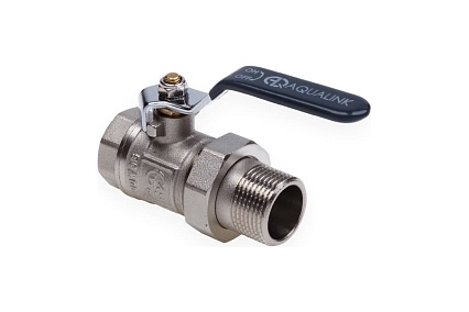 Шаровой кран со сгоном Aqualink вн-нар 1/2 U ручка 1169