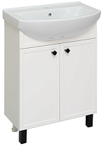 Тумба с раковиной Runo Римини 65 см белый