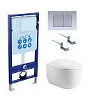 Подвесной унитаз SET Aquatek Альтаир cm-011 4в1 с микролифтом, кнопка хром матовый