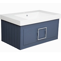 Мебель для ванной La Fenice Cubo 80 см синий матовый