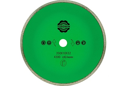 Диск алмазный сплошной по граниту 350х10х2.7х32 мм TORGWIN 106AG-TG35032KL