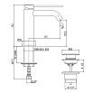 Смеситель для раковины Gattoni Circle Two 9142/91NO черный матовый