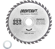 Диск пильный по дереву Orientcraft 190х30/20 мм, 36Z 1009119036