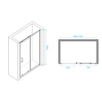 Душевая дверь RGW Passage PA-14W 150x195, прозрачное стекло, белый