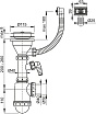 Сифон для мойки Alcaplast A447P-DN50/40 с решеткой, переливом, штуцером